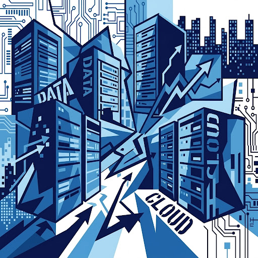 Modern data centre with advanced cloud infrastructure